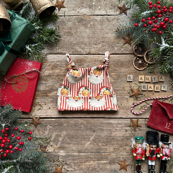 Red Santa Stripe Knotted Hats