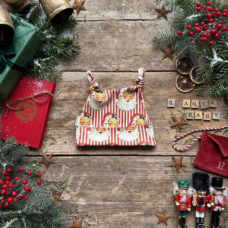 Red Santa Stripe Knotted Hats