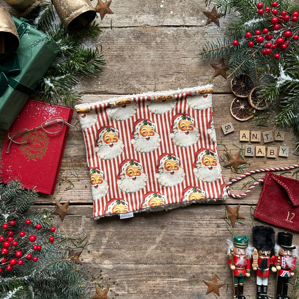 Red Santa Stripe Printed Snood