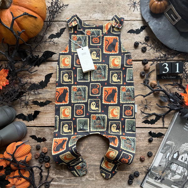 Spooky Stamps Footed Romper | Ready To Post