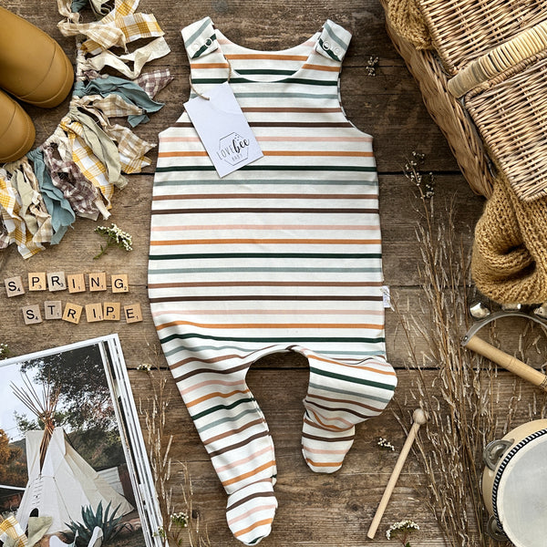Spring Stripe Footed Romper | Ready To Post