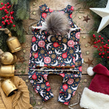 Starry Night Noel Long Romper
