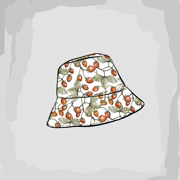 Strawberries Bucket Sun Hat
