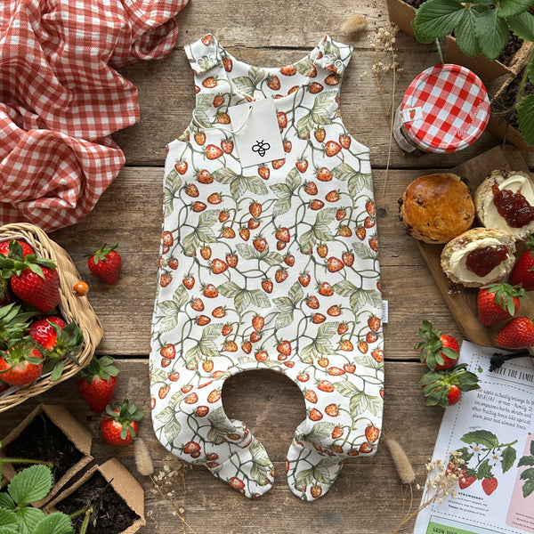 Strawberries Footed Romper | Ready To Post