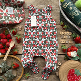 Strawberry Serve Footed Romper