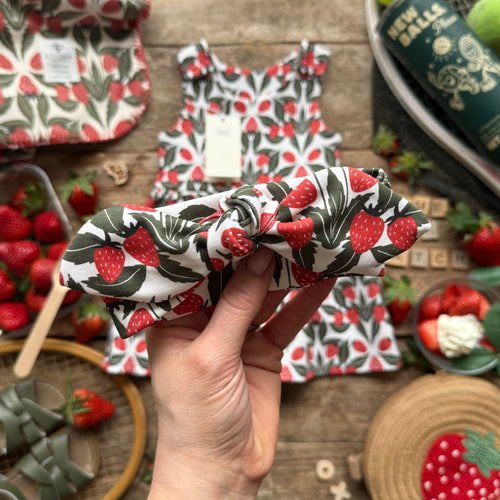 Strawberry Serve Knot Bow Headband