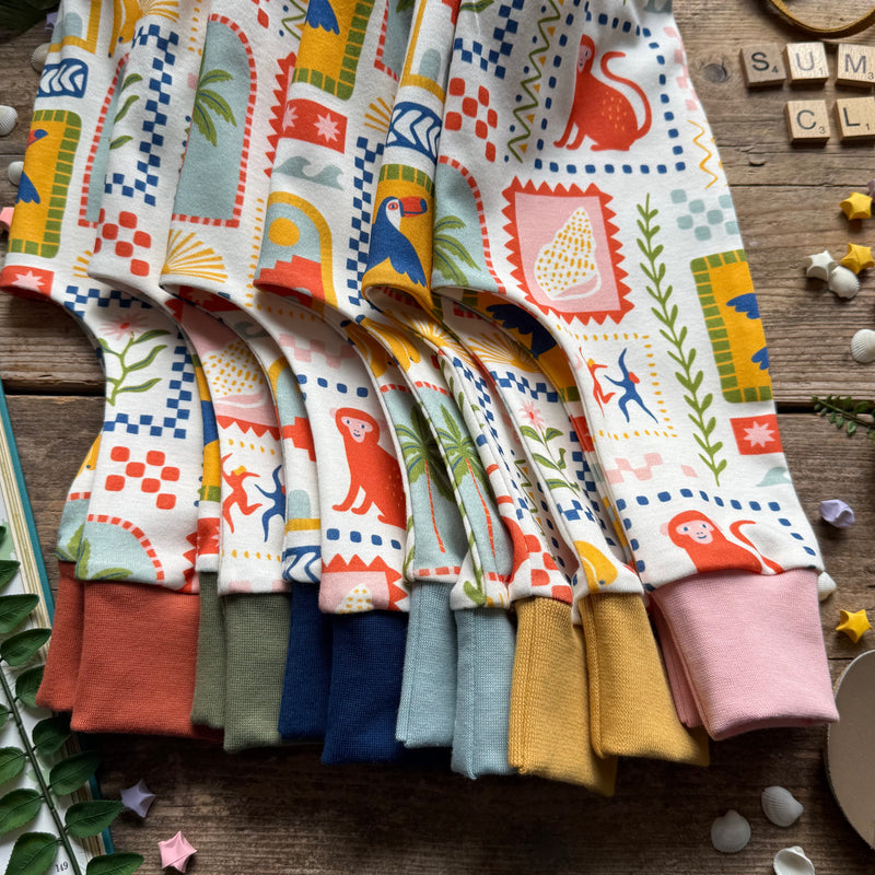 Summer Art Footed Romper