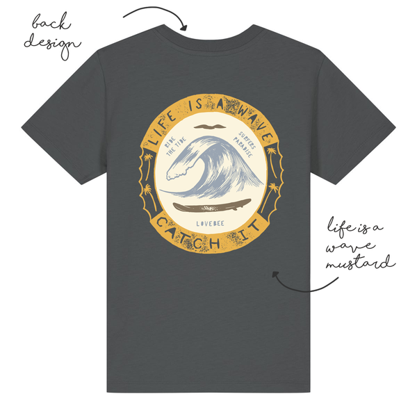 LoveBee T-Shirts | Life Is A Wave | Dark Grey