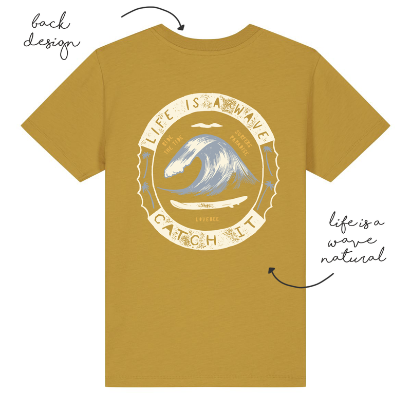 LoveBee T-Shirts | Life Is A Wave | Mustard