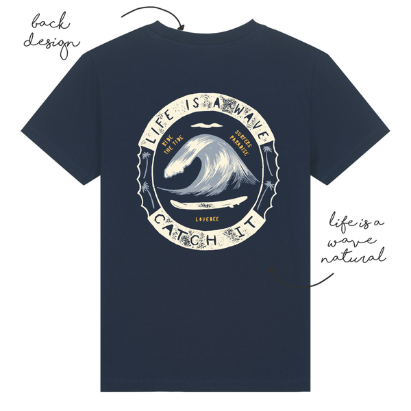 LoveBee T-Shirts | Life Is A Wave | Navy