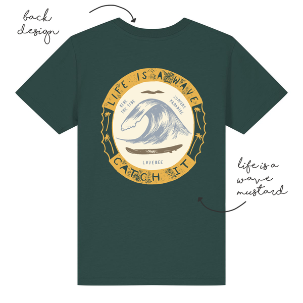LoveBee T-Shirts | Life Is A Wave | Sea Green