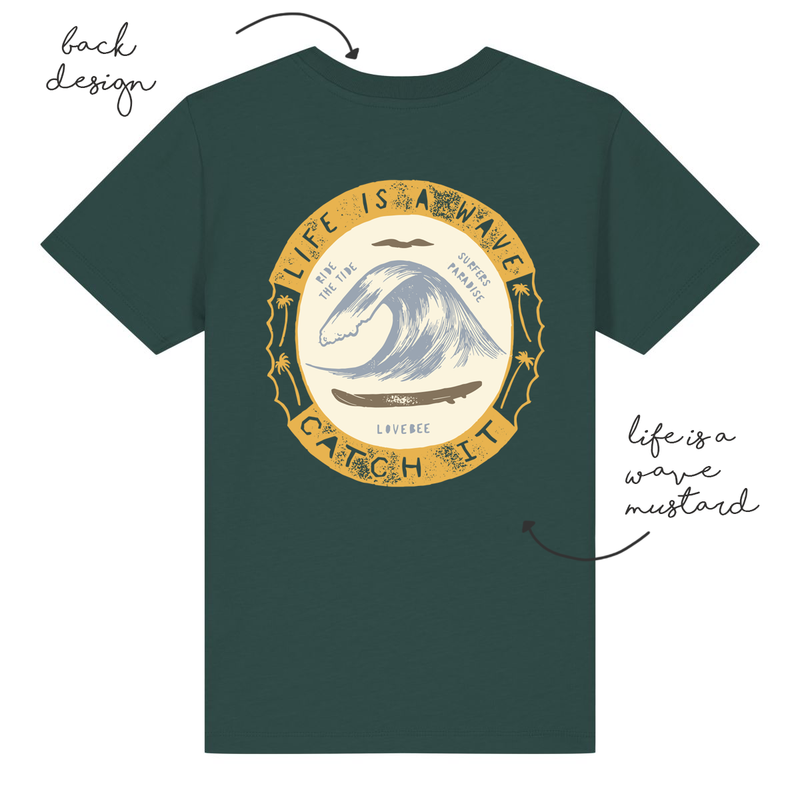 LoveBee T-Shirts | Life Is A Wave | Sea Green