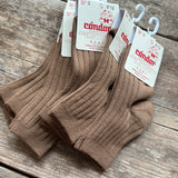 Cotton Rib Ankle Socks | Tabacco
