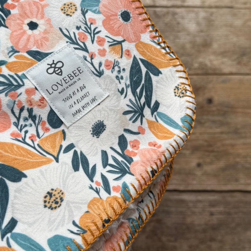 Clementine Blooms Teddy Blanket