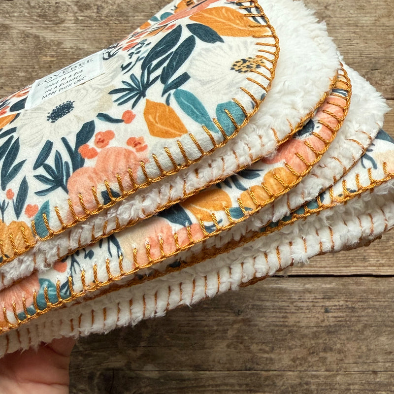 Clementine Blooms Teddy Blanket