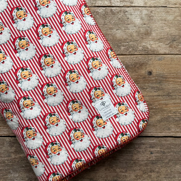 Red Santa Stripe Teddy Blanket