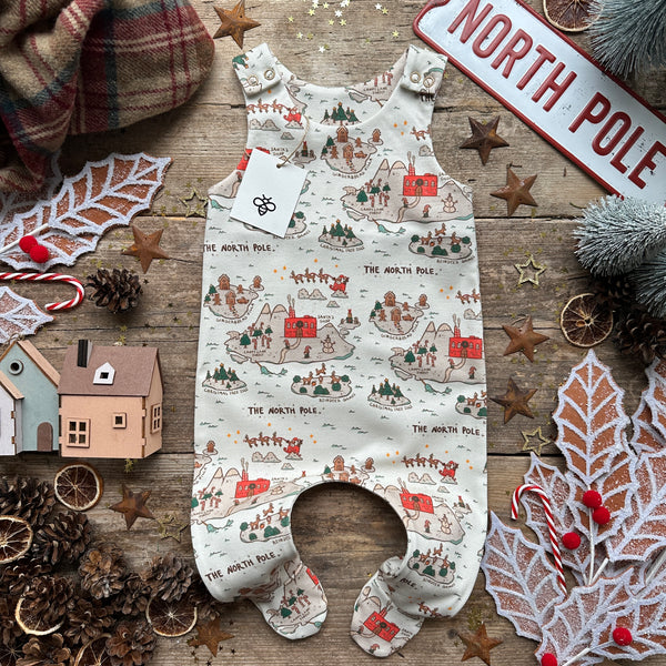 The North Pole Footed Romper | Ready To Post