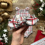 Tinsel Check Knot Bow Headband