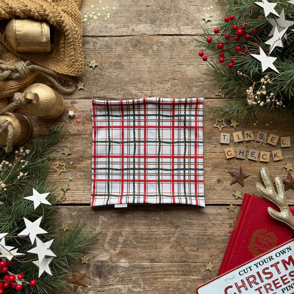 Tinsel Check Printed Snood