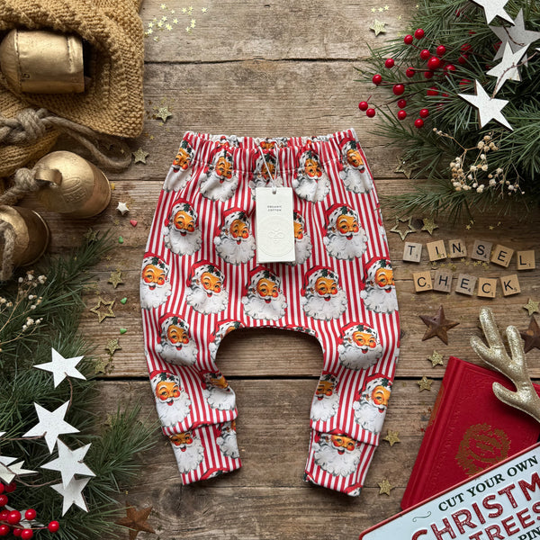Red Santa Stripe Harem Leggings | Stock