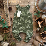 Tractor Blueprint Long Romper | Ready To Post