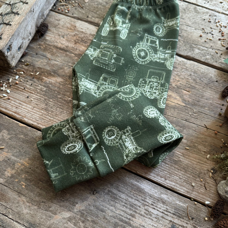 Tractor Blueprint Slim Leggings | Ready To Post