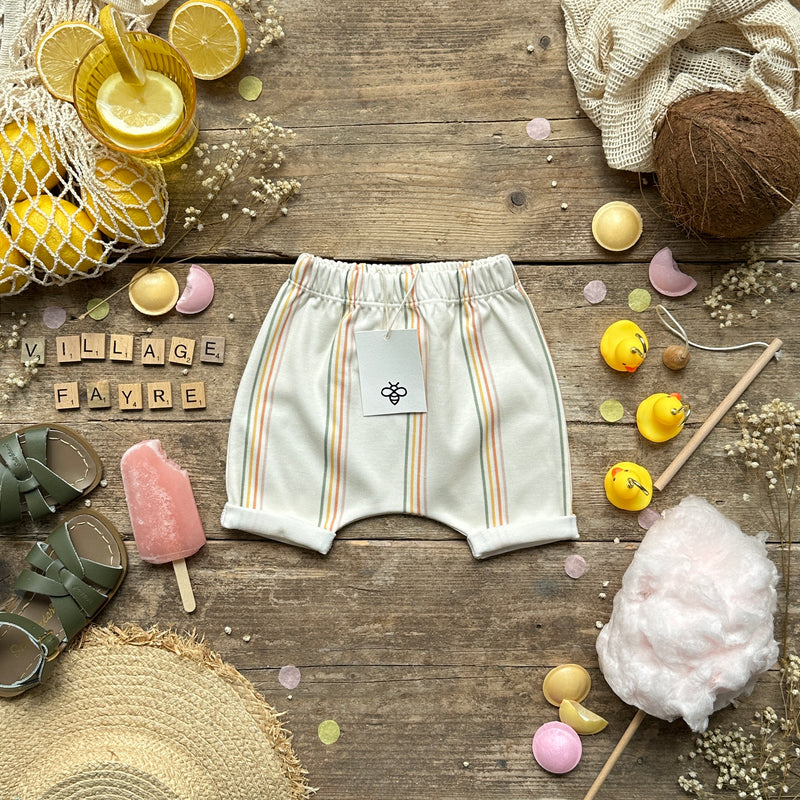 Village Fayre Stripe Rolled Shorts | Ready To Post