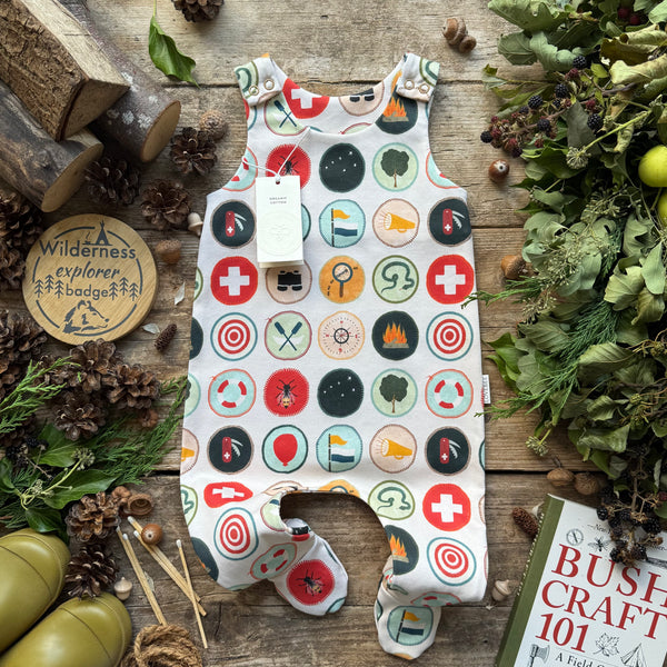 Wilderness Badges (Day) Footed Romper