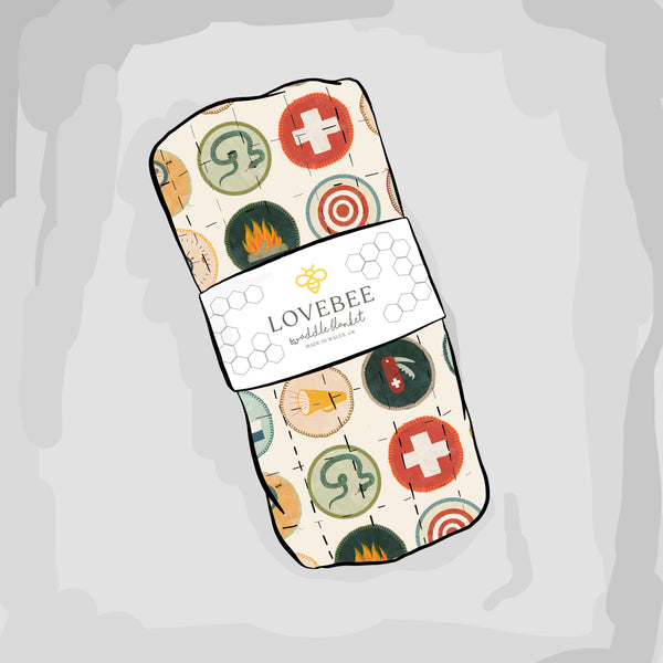 Wilderness Badges (Day) Organic Double Gauze Swaddle