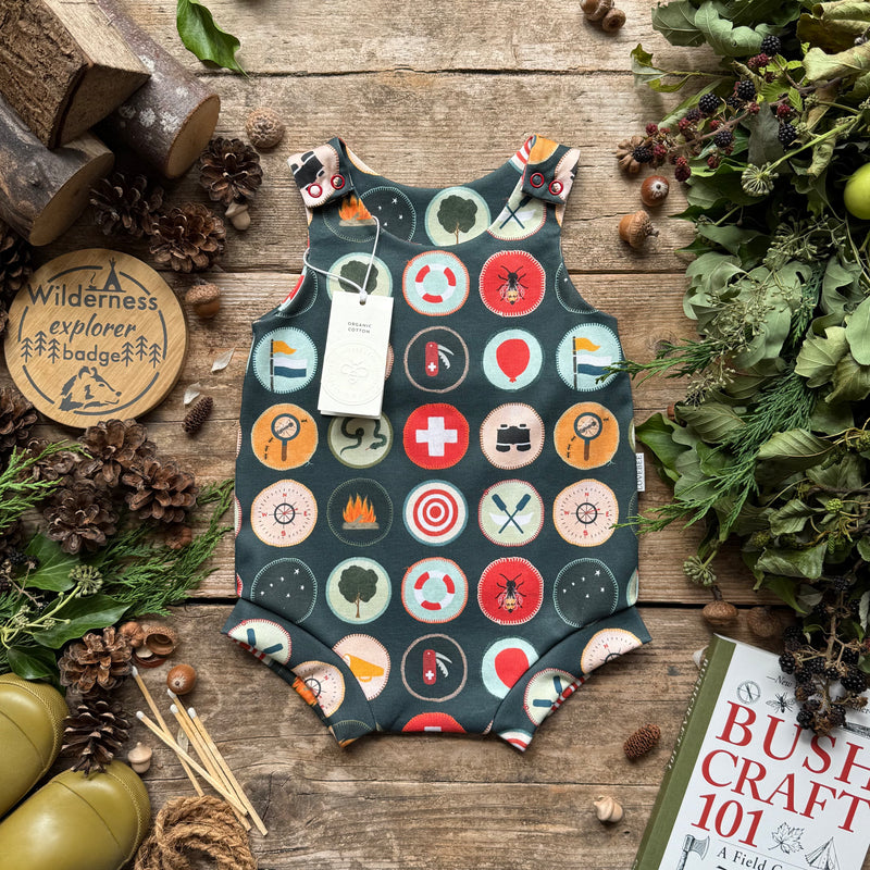 Wilderness Badges (Night) Bloomer Romper