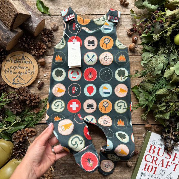 Wilderness Badges (Night) Footed Romper