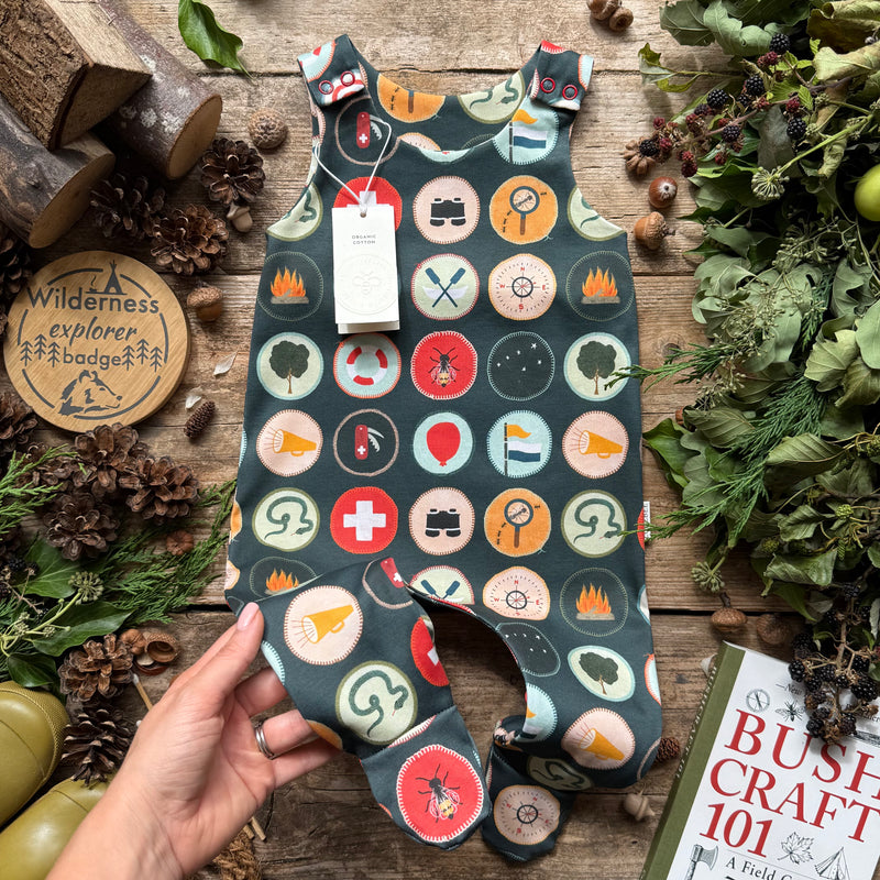 Wilderness Badges (Night) Footed Romper