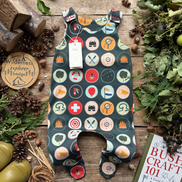 Wilderness Badges (Night) Footed Romper
