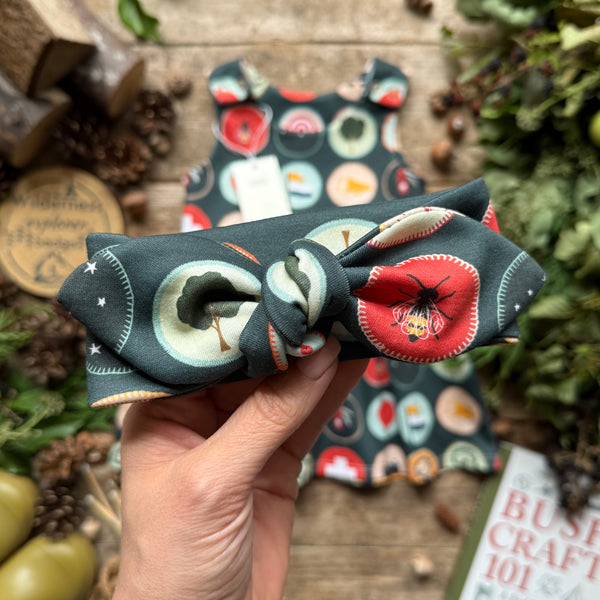 Wilderness Badges (Night) Knot Bow Headband