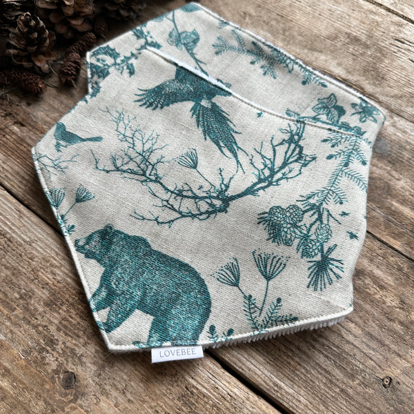 Winter Toile Dribble Bib