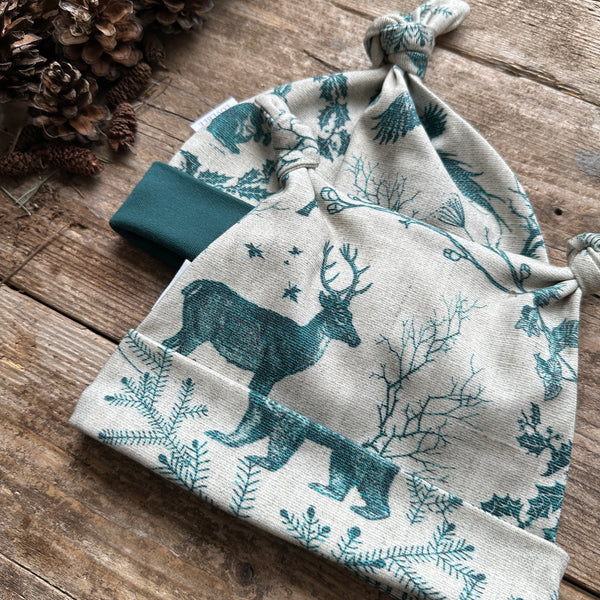 Winter Toile Knotted Hat