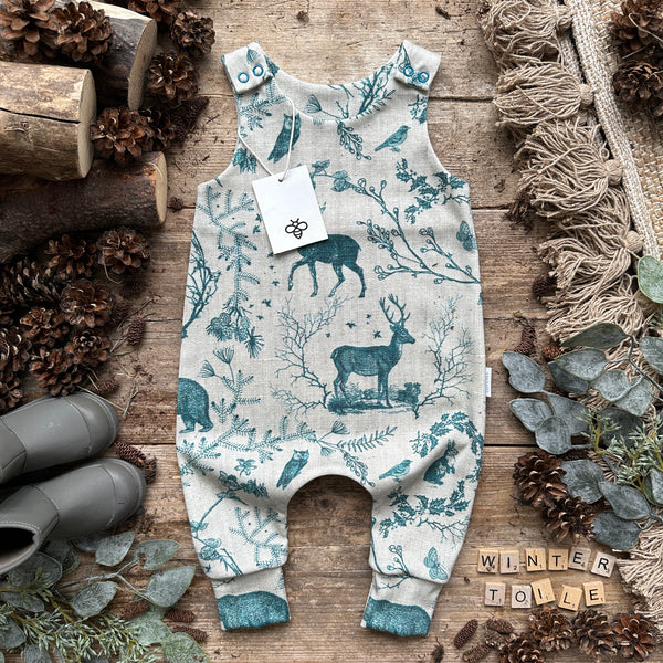 Winter Toile Long Romper