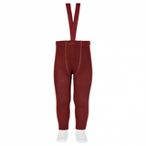 Merino Wool-Blend Leggings With Suspender | Garnet