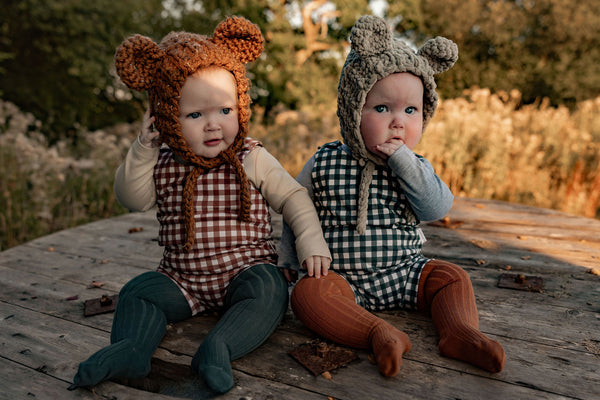 Evergreen Check Bloomer Romper