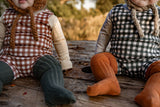 Cinnamon Check Bloomer Romper