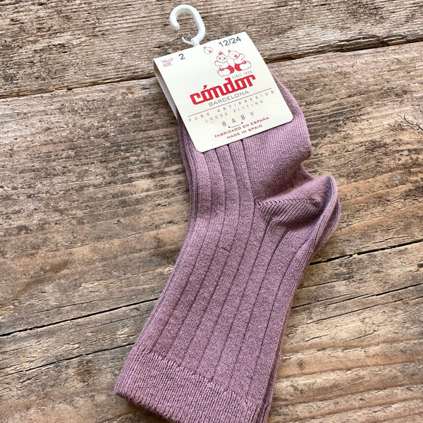 Cotton Rib Ankle Socks | Iris