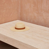 Elle Capri Boater Hat | Natural-Golden