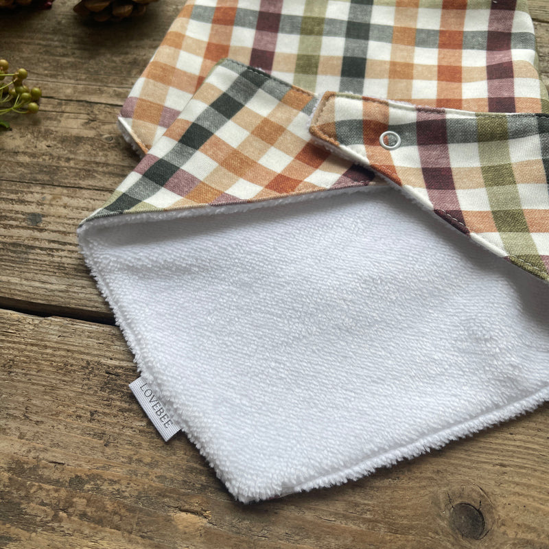 Autumn Check Dribble Bib
