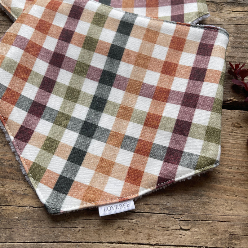 Autumn Check Dribble Bib
