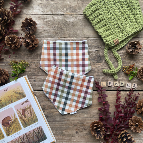 Autumn Check Dribble Bib