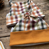 Autumn Check Knotted Hat
