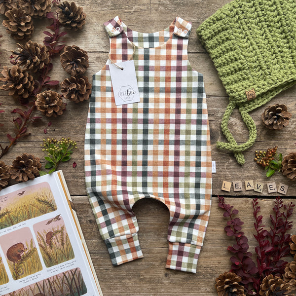 Autumn Check Long Romper