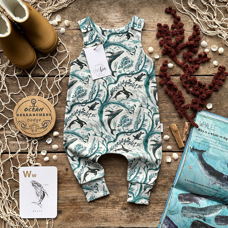 Whale Waves Long Romper