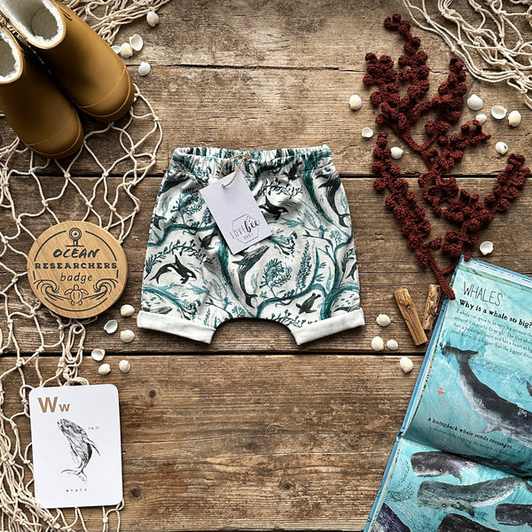 Whale Waves Rolled Shorts