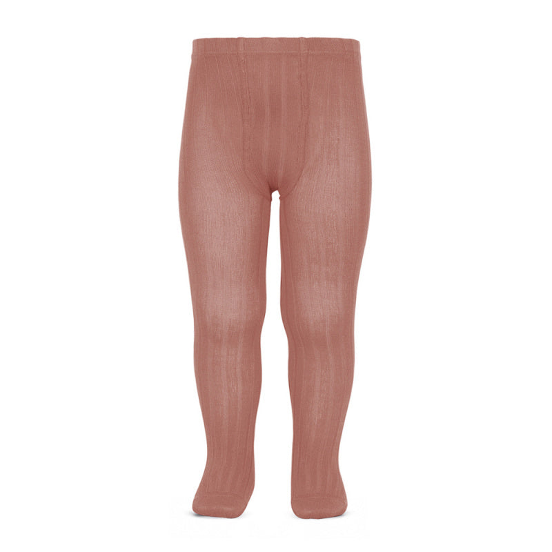 Cotton Rib Tights | Terracotta